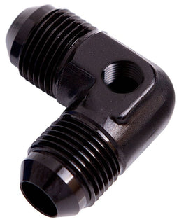 Aeroflow Performance Black Finish 90° Male Flare Union with 1/8" Port -6AN AF821-06PBLK Autofit
