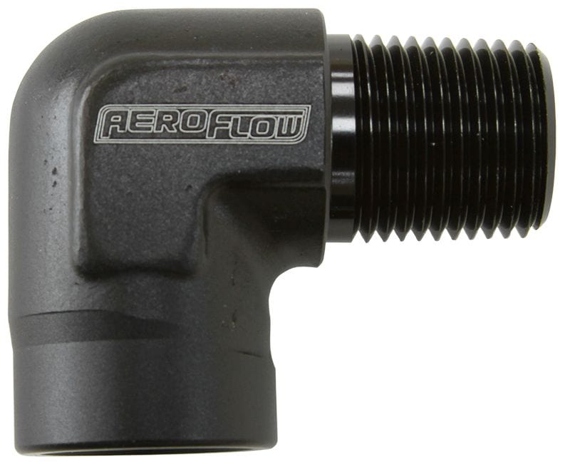Aeroflow Performance Black Finish 90° NPT Female to Male NPT Fitting 1" AF914-16BLK Autofit