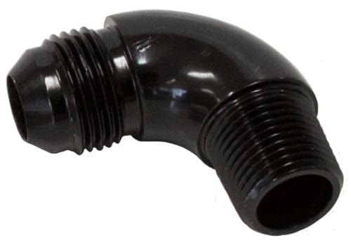 Aeroflow Performance Black Finish 90° NPT to AN Full Flow Adapter 1/4" to -6AN AF522-06BLK Autofit