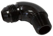 Aeroflow Performance Black Finish 90° NPT to AN Full Flow Adapter 1/8" to -4AN AF522-04BLK Autofit