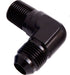 Aeroflow Performance Black Finish 90° NPT to Male Flare Adapter 1/2" to -6AN AF822-06-08BLK Autofit