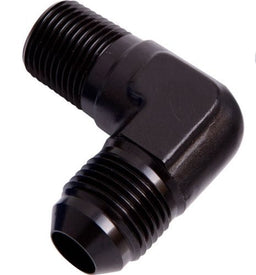Aeroflow Performance Black Finish 90° NPT to Male Flare Adapter 3/4" to -10AN AF822-10-12BLK Autofit