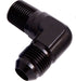Aeroflow Performance Black Finish 90° NPT to Male Flare Adapter 3/8" to -8AN AF822-08BLK Autofit