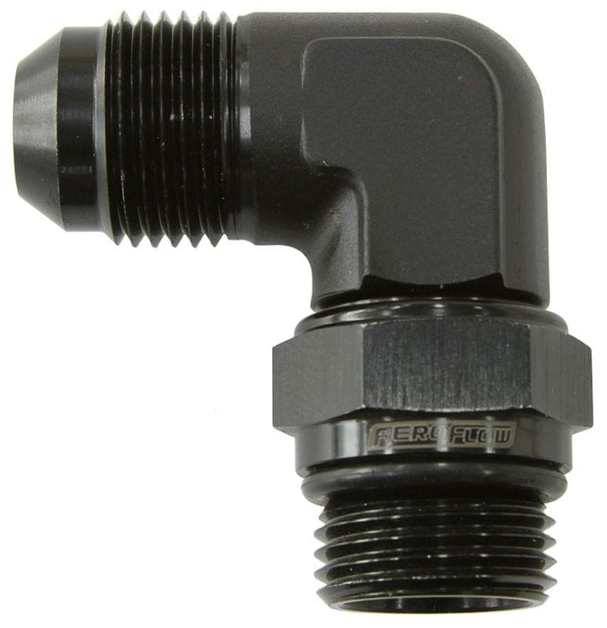 Aeroflow Performance Black Finish 90° ORB Swivel to Male Flare Adapter -10AN to -8AN AF949-08-10BLK Autofit