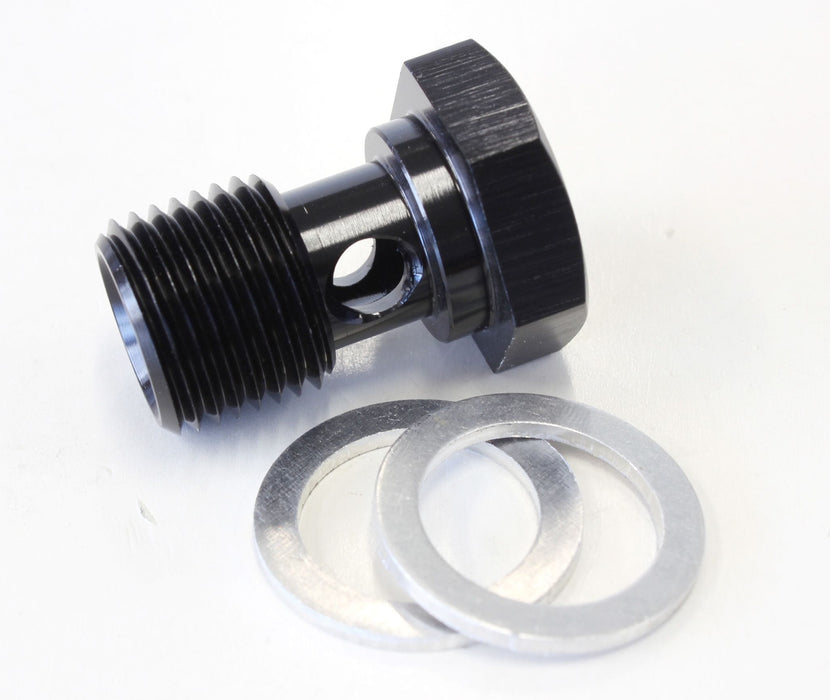 Aeroflow Performance Black Finish Alloy Banjo Bolt M16 x 1.5 AF713-06BLK Autofit