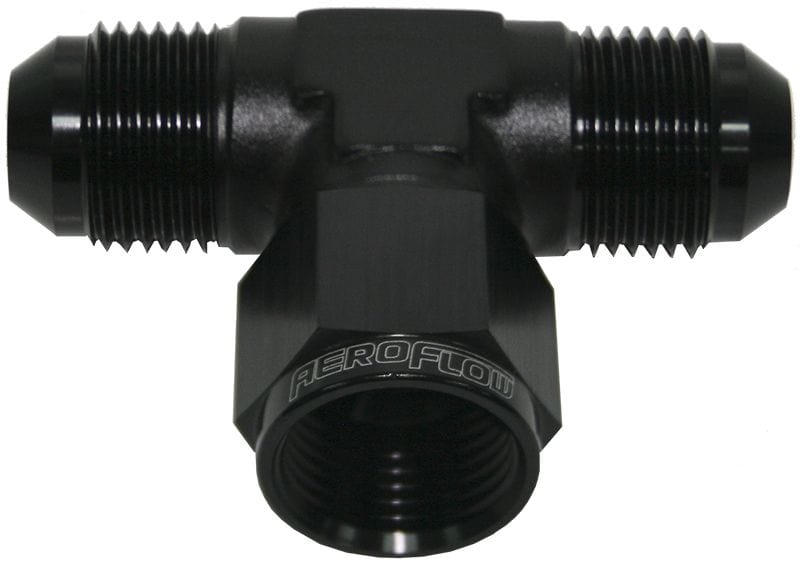 Aeroflow Performance Black Finish AN Tee Female Swivel On Side -12AN AF144-12BLK Autofit