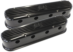 Aeroflow Performance Black Finish Billet Aluminium Retro 2-Piece LS Valve Covers AF64-4110BLK Autofit