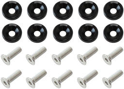 Aeroflow Performance Black Finish Billet Dress-Up/Fender Bolt Kit M8 x 1.25mm (20mm UHL) AF64-4374BLK Autofit