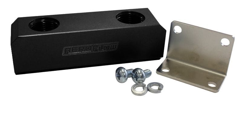 Aeroflow Performance Black Finish Billet Log Type Fuel Block -8ORB AF452-08BLK Autofit