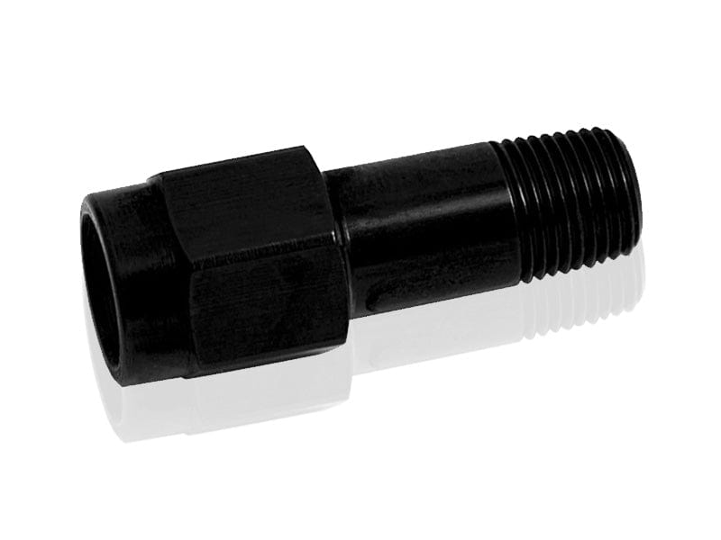 Aeroflow Performance Black Finish. Extension Length is 1-1/2" NPT Male-Female Extension 1/4" AF372-04BLK Autofit
