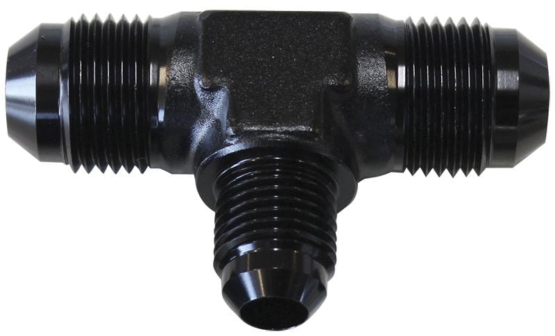 Aeroflow Performance Black Finish Flare AN Stepped Tee -10AN with -8AN on the side AF831-08-10BLK Autofit