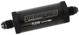 Aeroflow Performance Black Finish. Includes 30 Micron Element, 3" Long, 1" O.D Long Inline Fuel & Oil Filter -3AN AF607-03BLK Autofit