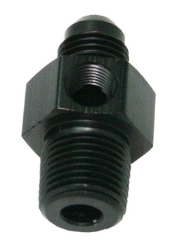 Aeroflow Performance Black Finish Male NPT to Adapter 1/4" to -6AN with 1/8" Port AF139-06-04BLK Autofit
