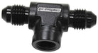 Aeroflow Performance Black Finish Male Tee with Female 1/8" -3AN AF918-03-02BLK Autofit