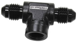 Aeroflow Performance Black Finish Male Tee with Female 1/8" -3AN AF918-03-02BLK Autofit