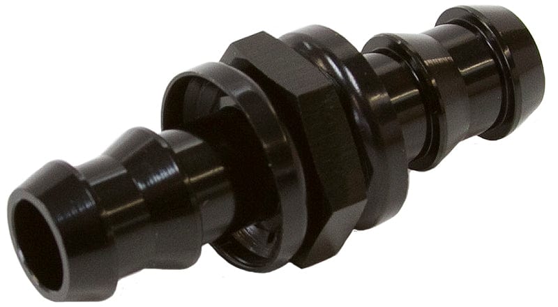 Aeroflow Performance Black Finish Male to Male Barb Push Lock Adapter -6 to -8 AF410-08-06BLK Autofit
