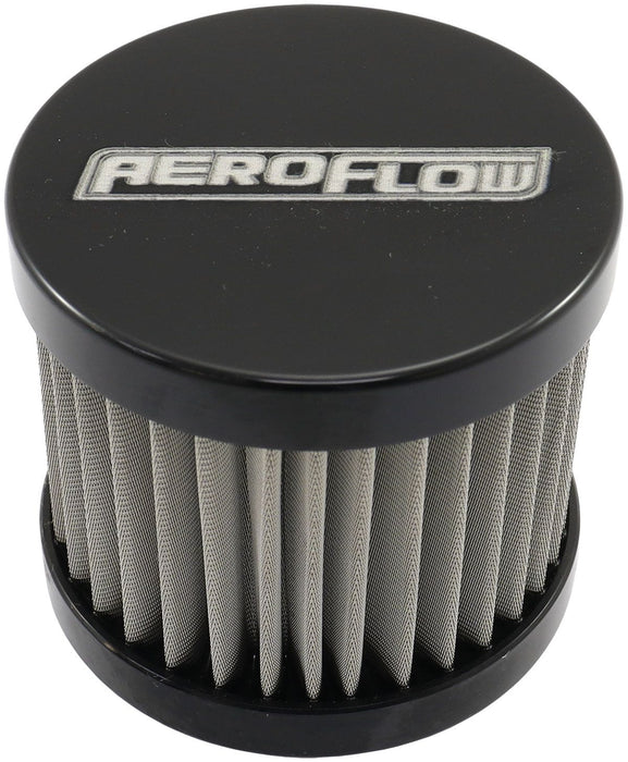 Aeroflow Performance Black Finish Stainless Steel Small Billet Breather with -10AN Female Thread AF77-2004BLK Autofit