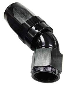 Aeroflow Performance Black Finish. Suit 100 & 450 Series Hose 150 Series Taper One-Piece Full Flow Swivel 45° Hose End -20AN AF152-20BLK Autofit