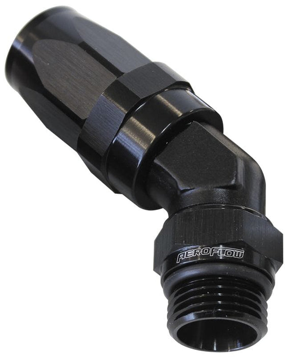 Aeroflow Performance Black Finish. Suit 100 & 450 Series Hose ORB Taper Swivel 45° Hose End -10 ORB to -10AN AF844-10-10BLK Autofit