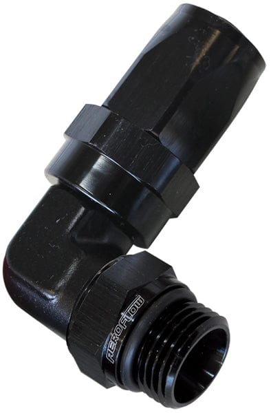 Aeroflow Performance Black Finish. Suit 100 & 450 Series Hose ORB Taper Swivel 90° Hose End -12AN to -12AN AF849-12-12BLK Autofit