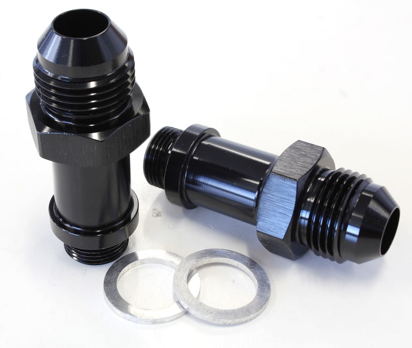 Aeroflow Performance Black Finish. Suit Demon / Holley Inlet Carburettor Adapter - Male 9/16" x 24 to -8AN AF701-08BLK Autofit