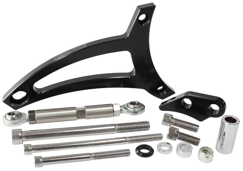 Aeroflow Performance Black Finish. Suit Ford 351W with passenger side water pump hose inlet Standard Mount Billet Alternator Bracket AF64-4005BLK Autofit