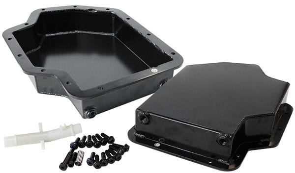 Aeroflow Performance Black Finish. Suit GM Turbo 400 3" Deep Fabricated Transmission Pan including Filter Extension AF72-3001BLK Autofit
