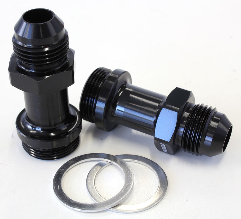 Aeroflow Performance Black Finish. Suit Holley Inlet Feed Carburettor Adapter - Male 7/8" x 20 to -8AN AF700-08BLK Autofit