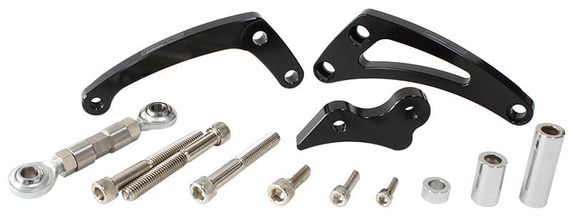 Aeroflow Performance Black Finish. Suit SB Chevy with Short Water Pump Low Mount Billet Alternator Bracket (Passenger Side) AF64-4004BLK Autofit
