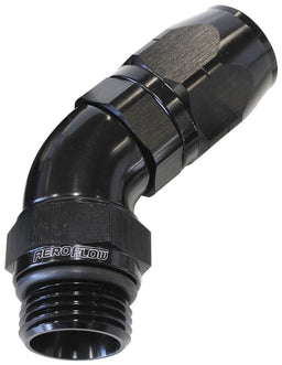 Aeroflow Performance Black Finish. Suits 100 & 450 Series Hose 45° Male ORB Full Flow Swivel Hose End -16 ORB to -16AN AF544-16-16BLK Autofit