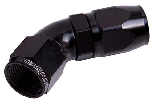 Aeroflow Performance Black Finish. Suits 100 & 450 Series Hose 550 Series Cutter One-Piece Full Flow Swivel 45° Hose End -8AN AF552-08BLK Autofit
