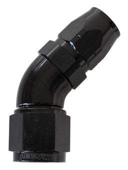Aeroflow Performance Black Finish. Suits 100 & 450 Series Hose 550 Series Cutter Style One Piece Swivel 45° Stepped Hose End -8AN to -6 Hose AF Autofit