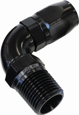 Aeroflow Performance Black Finish. Suits 100 & 450 Series Hose 90° Male NPT Full Flow Swivel Hose End 1/2" to -10AN AF529-10-08BLK Autofit