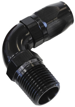 Aeroflow Performance Black Finish. Suits 100 & 450 Series Hose 90° Male NPT Full Flow Swivel Hose End 3/4" to -12AN AF529-12-12BLK Autofit