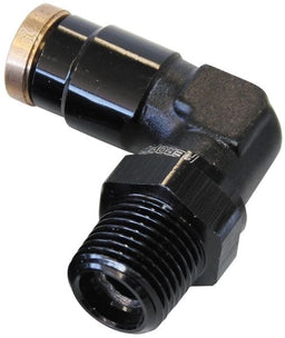 Aeroflow Performance Black Finish. Suits 120 Series Nylon Hose 120 Series 90° 1/8" NPT to 1/4" Push to Connect Fitting AF123-04-02BLK Autofit