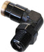 Aeroflow Performance Black Finish. Suits 120 Series Nylon Hose 120 Series 90° 1/8" NPT to 1/4" Push to Connect Fitting AF123-04-02BLK Autofit