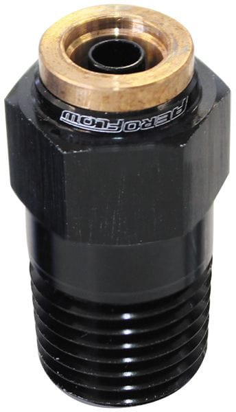 Aeroflow Performance Black Finish. Suits 120 Series Nylon Hose 120 Series Straight 1/8" NPT to 1/4" Push to Connect Fitting AF121-04-02BLK Autofit