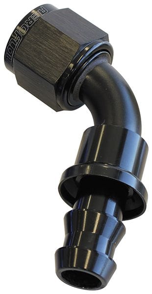Aeroflow Performance Black Finish. Suits 400 & 500 Series Hose 400 Series Push Lock 60° Hose End -8AN AF418-08BLK Autofit