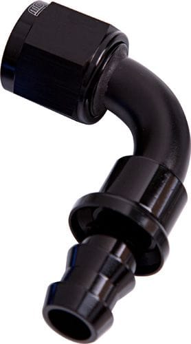 Aeroflow Performance Black Finish. Suits 400 & 500 Series Hose 400 Series Push Lock 90° Hose End -8AN AF403-08BLK Autofit