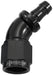 Aeroflow Performance Black Finish. Suits 400 & 500 Series Hose 510 Series Full Flow Tight Radius Push Lock 45° Hose End -6AN To 5/16" (8mm) Bar Autofit