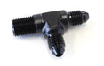 Aeroflow Performance Black Finish Tee with NPT On Run 1/4" to -4AN AF826-04-04BLK Autofit