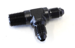 Aeroflow Performance Black Finish Tee with NPT On Run 1/4" to -4AN AF826-04-04BLK Autofit