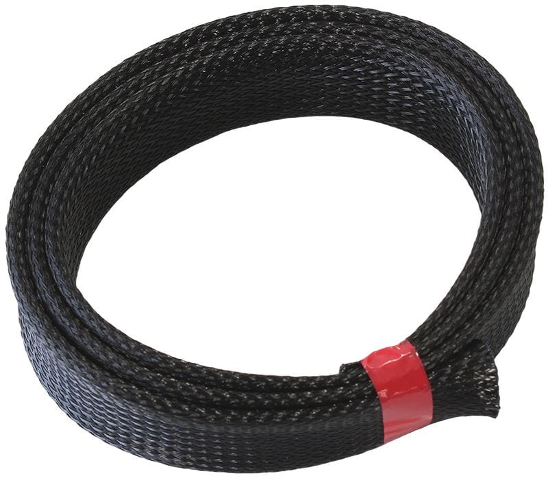 Aeroflow Performance Black Finish, Tight Weave High Coverage Flex Braid Wrap 1" (25.40mm) I.D. 1 Meter Length AF91-7052 Autofit