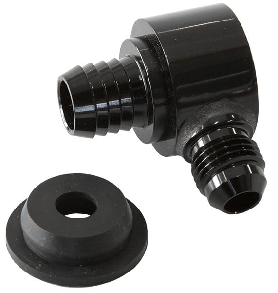 Aeroflow Performance Black Finish. Universal Billet Brake Booster Valve with -6AN AF350-00BLK Autofit