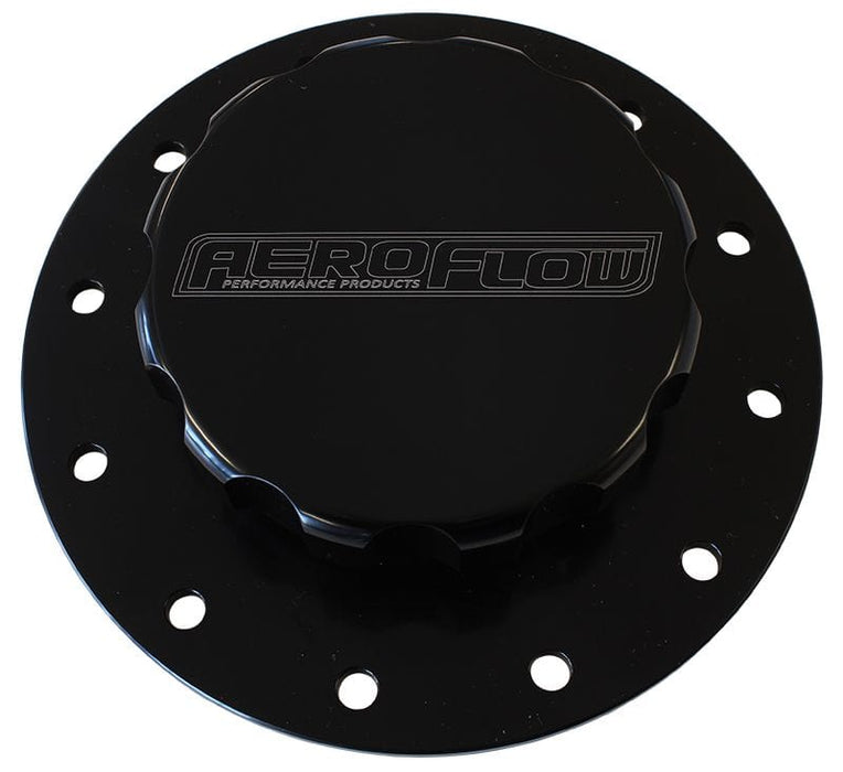 Aeroflow Performance Black Finish With Bolts & Gasket. Screw-On Billet Fuel Cell Cap Assembly AF85-2002BLK Autofit