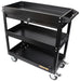 Aeroflow Performance Black Powder Coated Finish, Heavy Duty Wheels 3 Tier Workshop Trolley with Lockable Drawer AF98-2032 Autofit