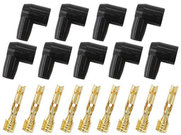 Aeroflow Performance Black, set of 9 Xpro Silicone 90° Socket Style Distributor/Coil Boots & Terminals AF4030-8851 Autofit