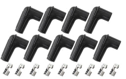 Aeroflow Performance Black, set of 9 Xpro Silicone 90° Spark Plug Boots & 90° Terminals AF4030-8850 Autofit