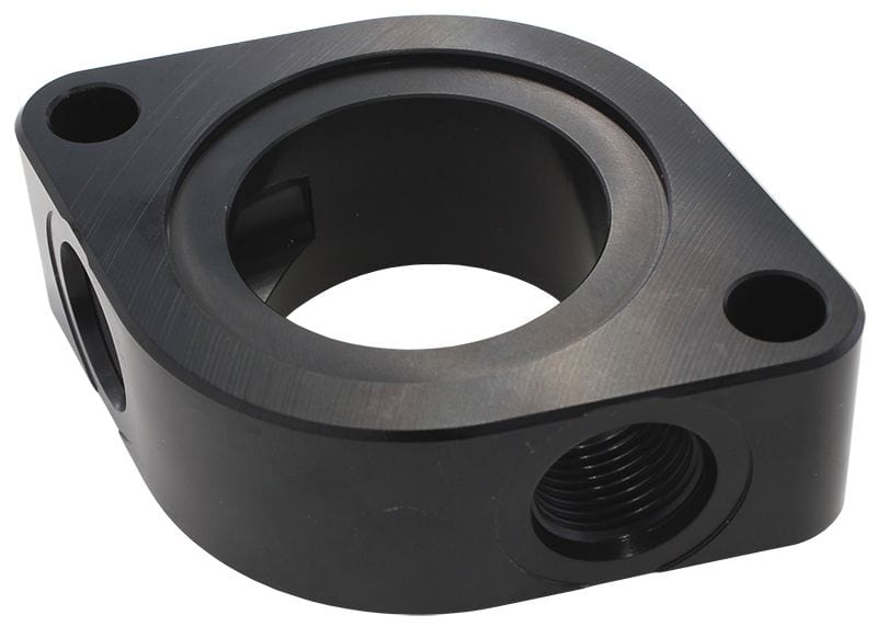 Aeroflow Performance Black Suit SB Chev With x2 -8 ORB Auxiliary Ports Water Neck Spacer AF64-4051BLK Autofit