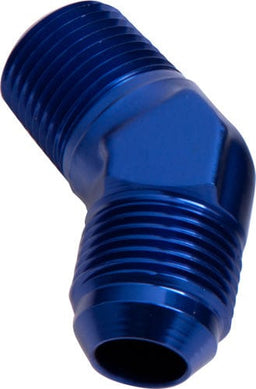 Aeroflow Performance Blue 45° NPT to Male Flare Adapter 1/8" to -4AN AF823-04 Autofit